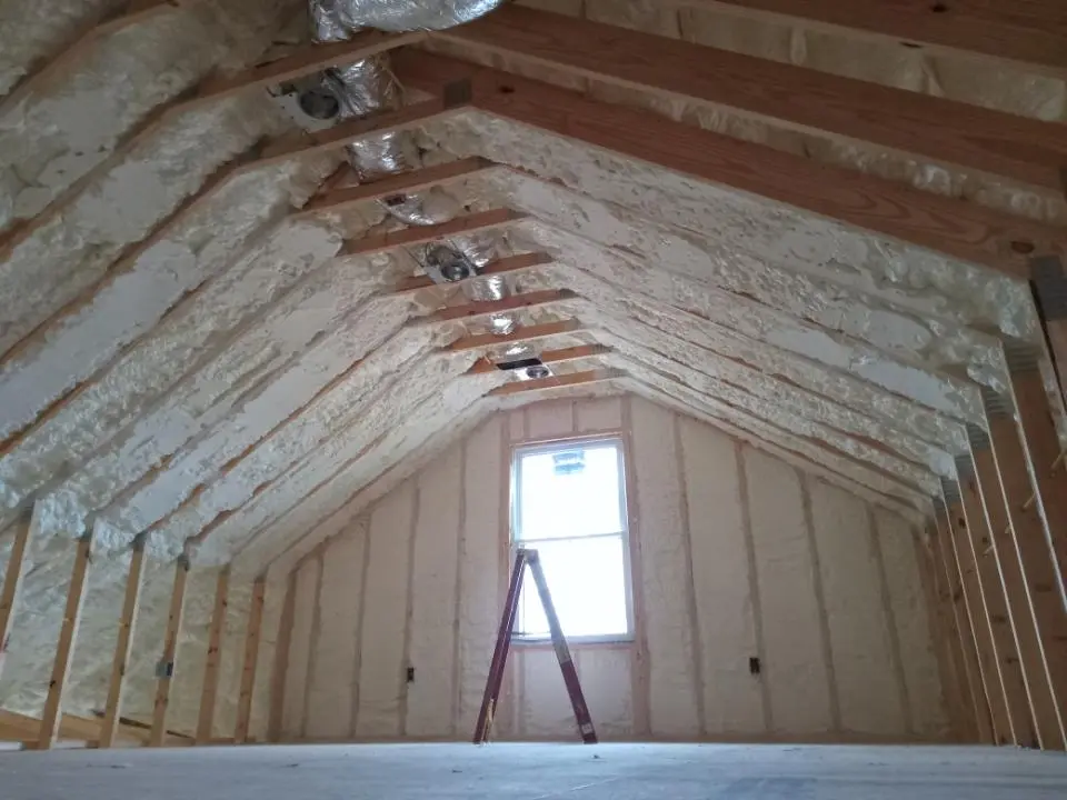 Spray foam roofing application for Crawl Space Insulation project in Kinnelon